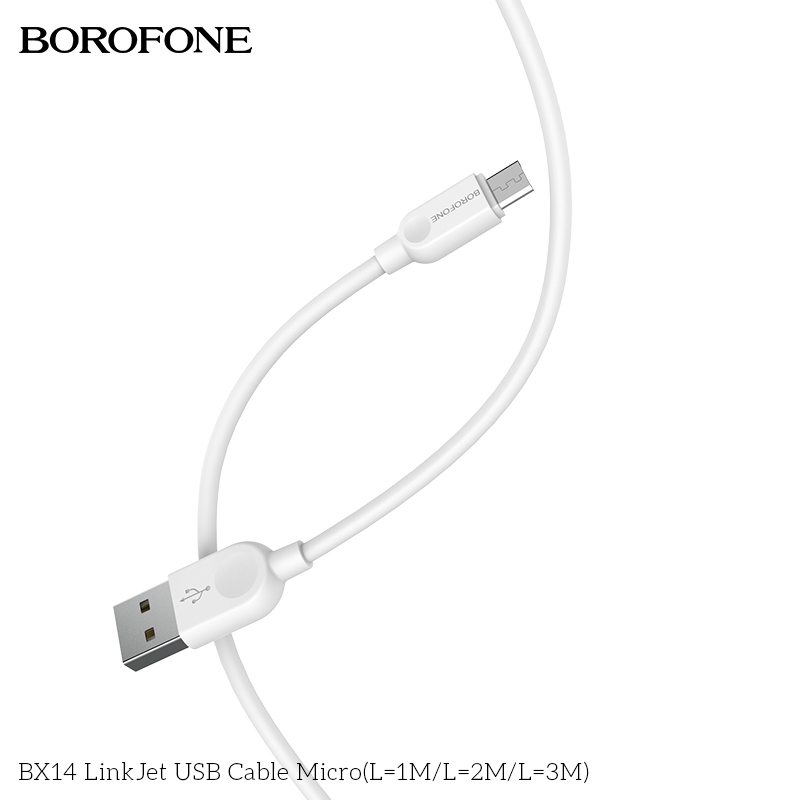 BOROFONE BX14 LinkJet USB-A to Micro-USB cable 2m NZ 6